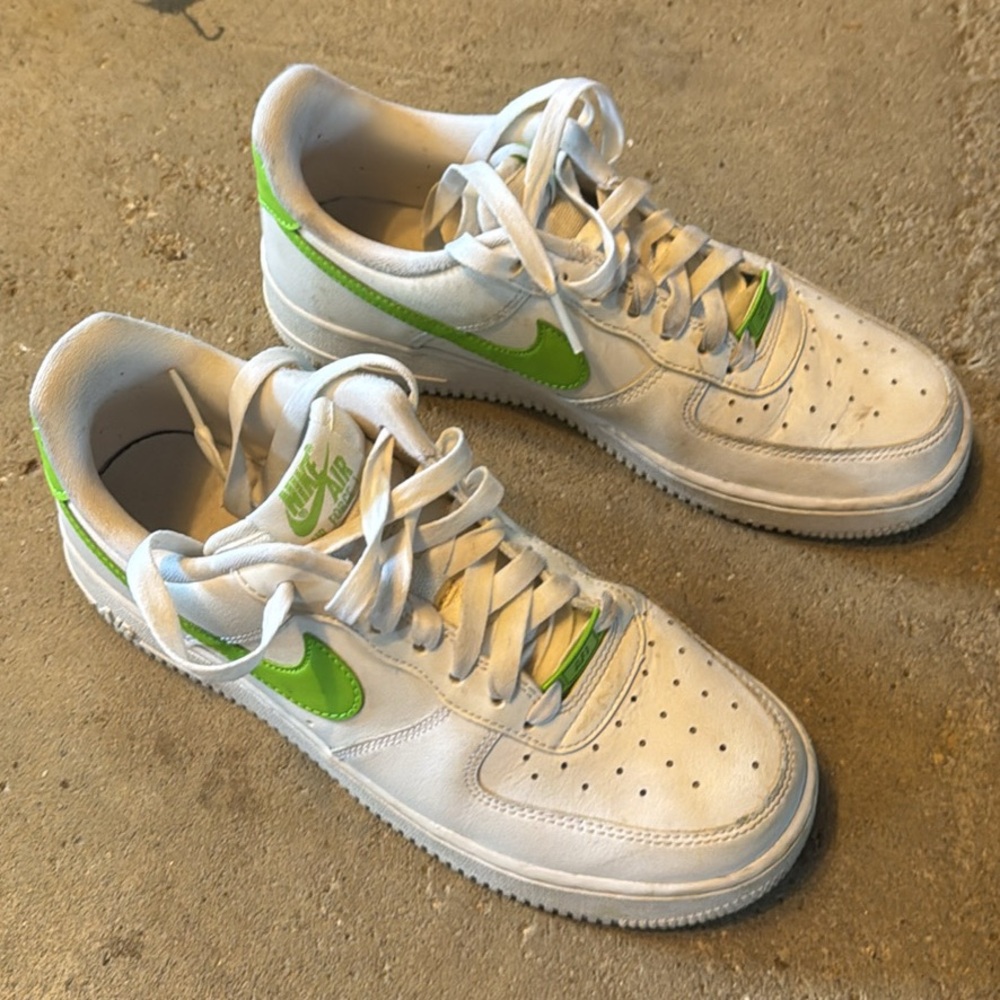 Nike Air Force 1 White with Green Accents